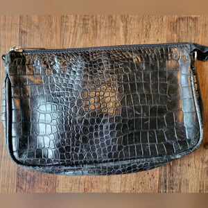 Maurizio Taiuti Leather Wristlet/Cosmetic bag
